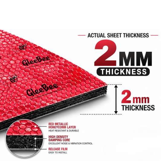 GleeBee Core Shield Damping Sheet – 2.0mm Thick Sound Deadening & Vibration Control Sheet for Cars