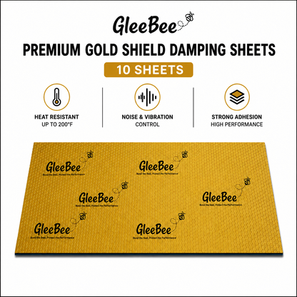 Gleebee Pro Premium Car Sound Damping Sheets – 10 Sheets (37 × 50 cm), 2.2 mm Thick, Covers 19.5 Sqft | Heat Resistant up to 200°F | Noise & Vibration Control | No Melting | Includes Installation Roller