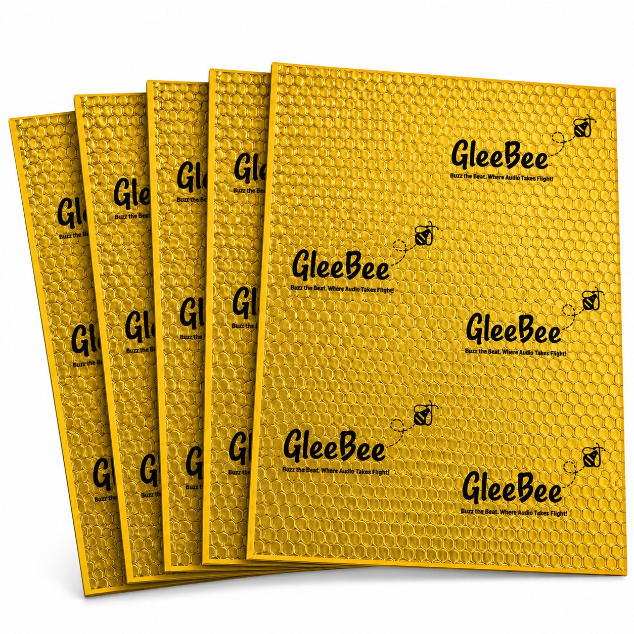 Gleebee Pro Premium Car Sound Damping Sheets – 5 Sheets (37 × 50 cm), 2.2 mm Thick, Covers 10.09 Sqft | Heat Resistant up to 200°F | Noise & Vibration Control | No Melting |