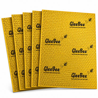 Gleebee Pro Premium Car Sound Damping Sheets – 5 Sheets (37 × 50 cm), 2.2 mm Thick, Covers 10.09 Sqft | Heat Resistant up to 200°F | Noise & Vibration Control | No Melting |