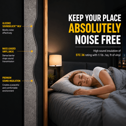SoundBlock MLV Soundproof Sheet | High Density Noise Reduction Barrier | For Walls, Ceilings, Floors & Cars | 8 ft × 4 ft | 1.5 mm Thickness