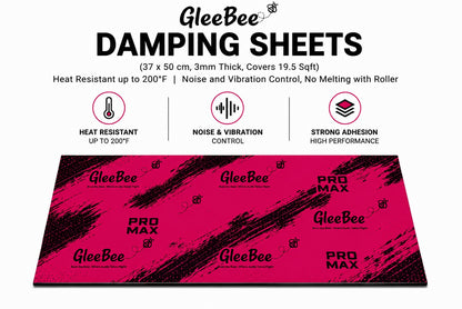 Gleebee Pro Max Premium Car Sound Damping Sheets – 5 Sheets (37 × 50 cm), 3.0 mm Thick, Covers 10.09 Sqft | Maximum Noise & Vibration Control | Heat Resistant up to 200°F | No Melting |